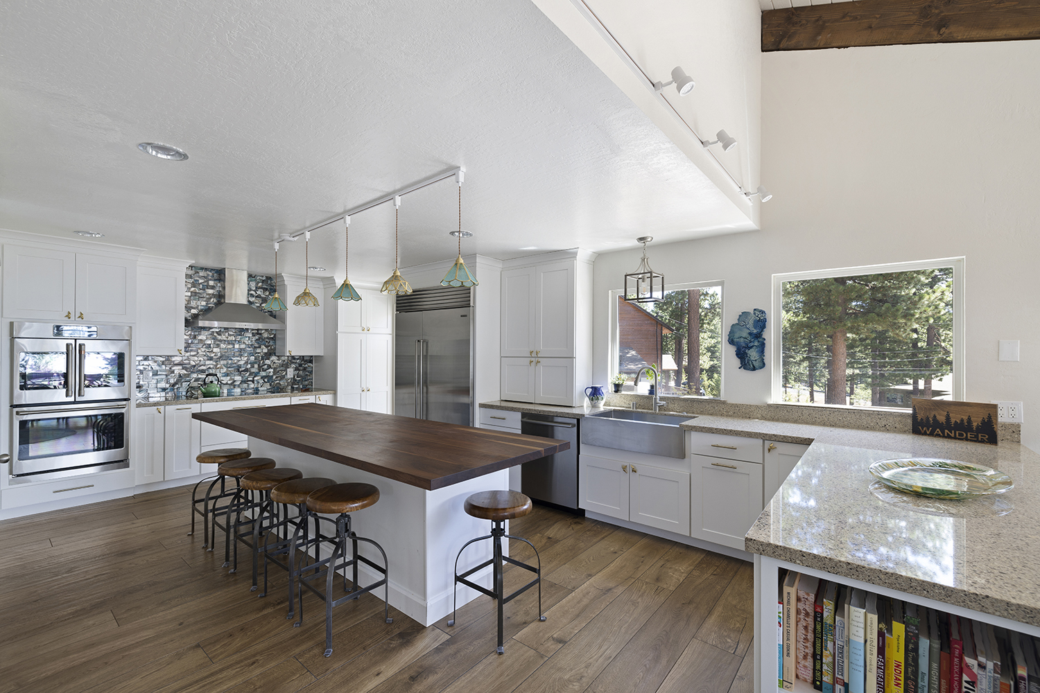 Chef’s kitchen at Kinpine House in morning light, island seating six